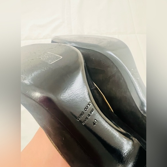 Giuseppe Zanotti Designer Womens Open Toe Pumps With Gold Accent Size US 10/IT40 - Picture 8 of 9